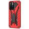 Mobigear Armor Stand Coque POCO M4 Pro 5G Coque arrière Rigide Anti-Chocs avec Support Amovible - Rouge