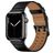 Mobigear Milano Bracelet Cuir Apple Watch Fermeture boucle ardillon - 49/46/45/44 mm - Noir