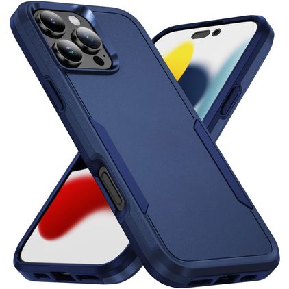 Mobigear Heavy Armor Coque iPhone 16 Pro Coque arrière Rigide Anti-Chocs - Bleu