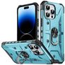 Mobigear Armor Ring Coque iPhone 14 Pro Coque arrière Rigide Anti-Chocs avec Anneau-Support - Bleu