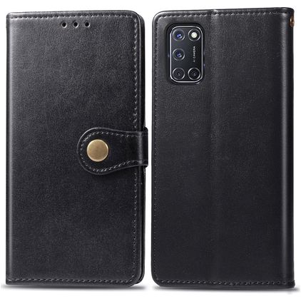 Mobigear Snap Button Housse OPPO A72 Etui Porte-Monnaie - Noir