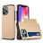 Mobigear Card Coque iPhone 13 Coque arrière Rigide Anti-Chocs avec Porte-Cartes - Or