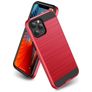 Mobigear Brushed Armor Coque iPhone 12 Pro Max Coque arrière Rigide Anti-Chocs - Rouge