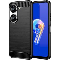 Mobigear Brushed Slim Coque ASUS Zenfone 10 Coque arrière en TPU Souple - Noir