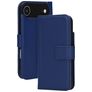 Mobiparts Wallet Housse iPhone Air MagSafe Etui en Cuir Véritable Porte-Monnaie - Bleu
