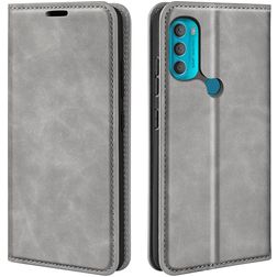 Mobigear Retro Slim Motorola Moto G71 5G Étui Portefeuille - Gris