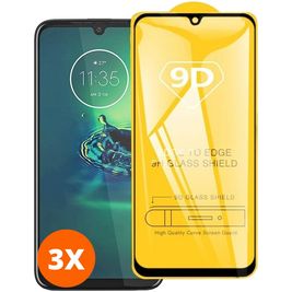Mobigear Premium Motorola Moto G8 Plus Verre trempé Protection d'écran - Compatible Coque - Noir (Lot de 3)