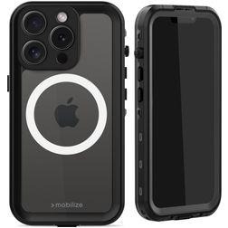 Mobilize Waterproof Coque iPhone 15 Pro MagSafe Coque arrière Imperméable Rigide - Noir