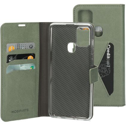 Mobiparts Classic Wallet Samsung Galaxy A21s Étui Portefeuille - Stone Green