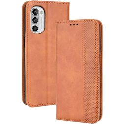 Mobigear Sensation Housse Motorola Moto G82 Etui Porte-Monnaie - Marron