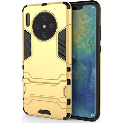Mobigear Armor Stand Coque Huawei Mate 30 Coque arrière Rigide Anti-Chocs avec Support Amovible - Or
