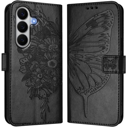 Mobigear Butterfly Housse Samsung Galaxy A27 Etui Porte-Monnaie - Noir