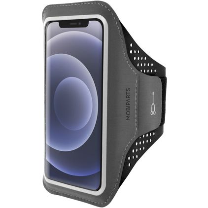 Mobiparts Comfort Fit Brassard Téléphone iPhone 12 Mini Brassard Coque de Sport en Neoprène - Noir