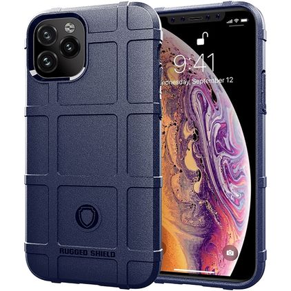 Mobigear Rugged Shield Coque iPhone 12 Pro Max Coque arrière en TPU Souple Anti-Chocs - Bleu