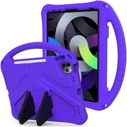 Mobigear AeroArmor Coque iPad 10 (2022) Coque de tablette pour enfants avec Poignée Enfants en EVA + Porte-crayon - Violet