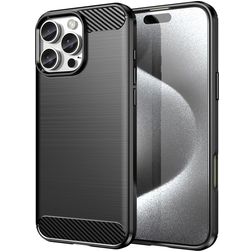 Mobigear Brushed Slim Coque iPhone 16 Pro Coque arrière en TPU Souple - Noir