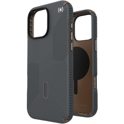 Speck Presidio2 Grip Coque iPhone 16 Pro Max MagSafe Coque arrière Rigide Anti-Chocs - Charcoal Grey