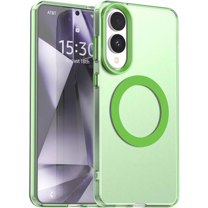 Mobigear Shockproof Samsung Galaxy S25 Edge MagSafe Plastique rigide Coque arrière - Vert