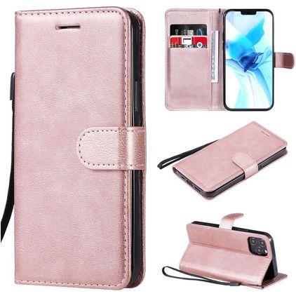 Mobigear Premium Housse iPhone 12 Pro Etui Porte-Monnaie - Rose doré