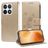 Mobigear Flowers Housse Xiaomi 14T Pro Etui Porte-Monnaie - Or