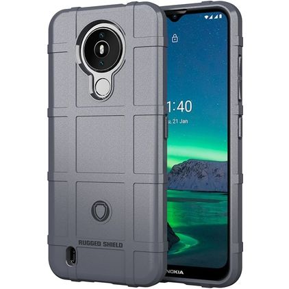 Mobigear Rugged Shield Coque Nokia 1.4 Coque arrière en TPU Souple Anti-Chocs - Gris
