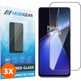 Mobigear Premium OnePlus Nord CE 4 Lite Verre trempé Protection d'écran - Compatible Coque - Noir (Lot de 3)