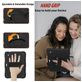 Mobigear SureGrip Coque iPad 10 (2022) Coque Arrière Rigide Antichoc + Porte-crayon + Bandoulière + Support Amovible - Noir