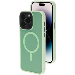 Mobiparts Hardcover Coque iPhone 14 Pro MagSafe Coque arrière Rigide - Satin Light Green
