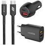 Mobigear Essentials - Chargeur + Chargeur de voiture + Apple Lightning Cable 1 mètre Power Delivery 48W - Noir