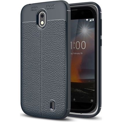 Mobigear Luxury Coque Nokia 1 Coque arrière en TPU Souple - Bleu Marin