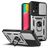 Mobigear Armor Ring Cam Slide Samsung Galaxy M53 Plastique rigide Coque arrière Antichoc avec bague de maintien - Argent