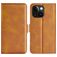 Mobigear Slim Magnet Housse iPhone 15 Etui Porte-Monnaie - Cognac