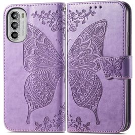 Mobigear Butterfly Housse Motorola Moto G82 Etui Porte-Monnaie - Violet