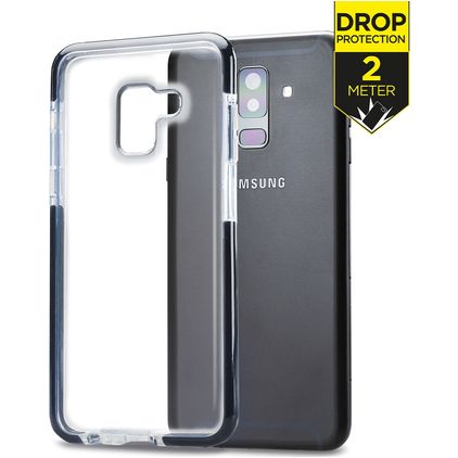 Mobilize Shatterproof Samsung Galaxy A8 (2018) Plastique rigide Coque arrière Antichoc - Transparent / Noir