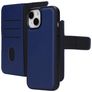 Mobiparts Housse iPhone 15 MagSafe Etui avec Coque Détachable en Cuir Véritable Porte-Monnaie - Bleu