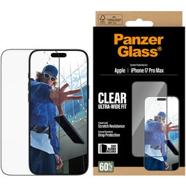 PanzerGlass Ultra-Wide Fit iPhone 17 Pro Max Verre trempé Protection d'écran - Compatible Coque