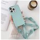 Mobigear Lanyard iPhone 14 Pro Coque avec cordon en Silicone - Turquoise