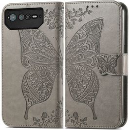 Mobigear Butterfly Housse ASUS ROG Phone 6 Etui Porte-Monnaie - Gris