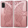 Mobigear Butterfly Housse Samsung Galaxy A41 Etui Porte-Monnaie - Rose doré