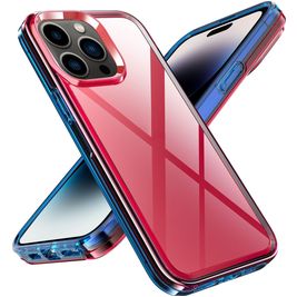 Mobigear Crystal Coque iPhone 14 Pro Coque arrière Rigide - Transparent / Rouge