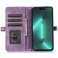 Mobigear Zipper Housse iPhone 14 Pro Etui Porte-Monnaie - Violet