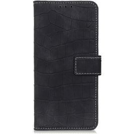 Mobigear Croco Housse Motorola One Fusion Plus Etui Porte-Monnaie - Noir