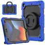 Mobigear RingGuard Coque iPad 9 (2021) Coque arrière en Plastique rigide,Silicone + Support Amovible - Bleu