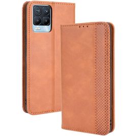 Mobigear Sensation Housse Realme 8 Etui Porte-Monnaie - Cognac