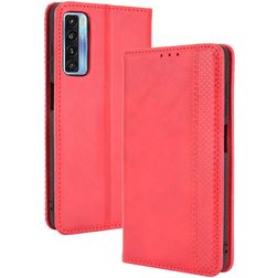 Mobigear Sensation Housse TCL 20 5G Etui Porte-Monnaie - Rouge