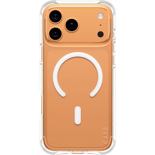CARE by PanzerGlass Fashionable Coque Transparente iPhone 17 Pro Max MagSafe Coque arrière en Silicone - Transparent