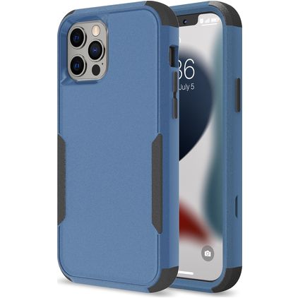 Mobigear Ultra Tough Coque iPhone 14 Coque arrière Rigide Anti-Chocs - Noir / Bleu