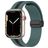 Mobigear Stripe Mag Bracelet Silicone Apple Watch Fermeture magnétique - 42/41/40/38 mm - Noir / Vert