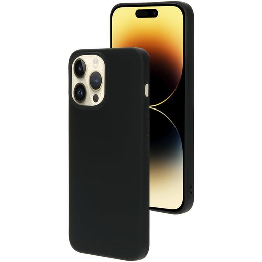 Mobiparts Coque iPhone 14 Pro Max Coque arrière en Silicone - Noir