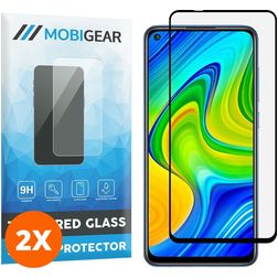 Mobigear Premium Xiaomi Redmi Note 9 Verre trempé Protection d'écran - Compatible coque - Noir (Lot de 2)